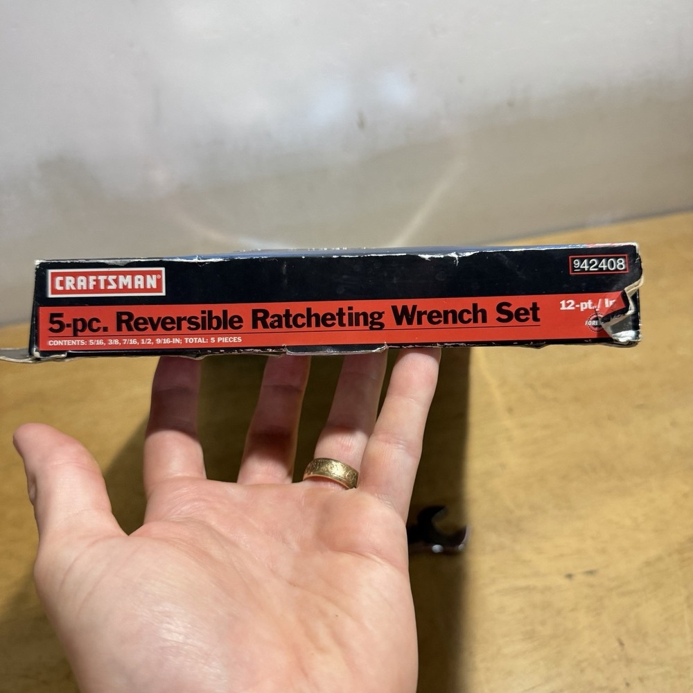 Sears Craftsman USA 5pc Reversible Ratcheting Wrench Set 12 Pt 942408 5/16-9/16 - Picture 8 of 11